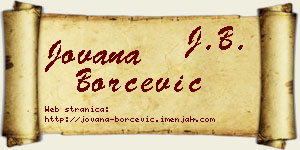 Jovana Borčević vizit kartica